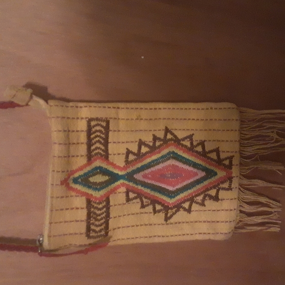 Old Navy Western Native American Finged Embroidered Crossbody Bag - Picture 2 of 4